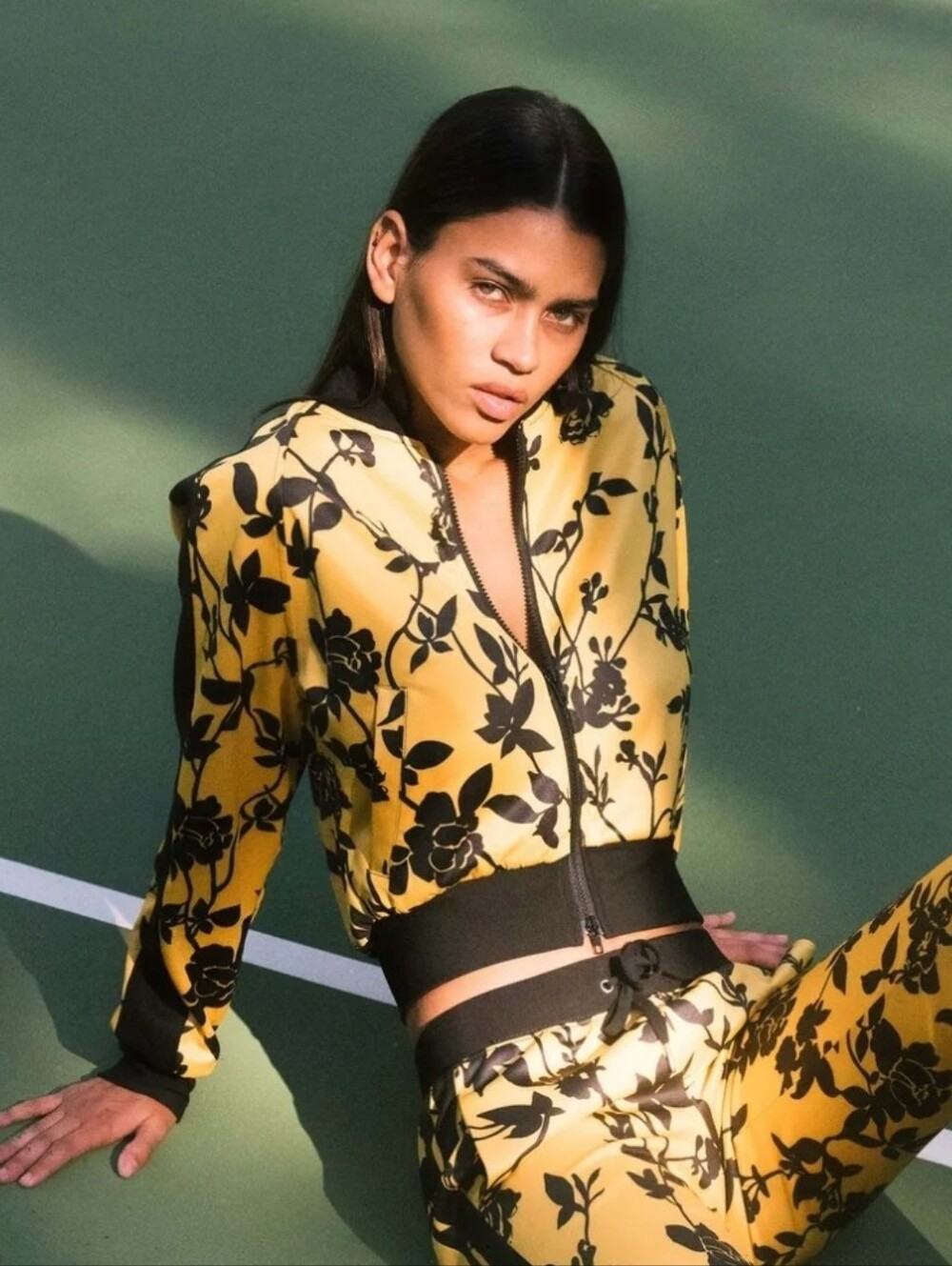 Pam & Gela Sports Track Suit Jacket Floral